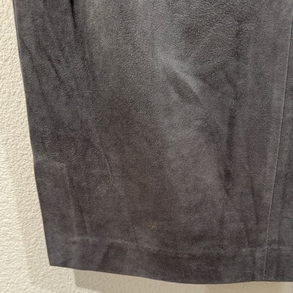 LOFT Faux Suede Grey Straight Side Slits Skirt Size 2 Petite - Picture 8 of 13